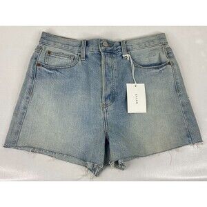 Cello Women Large Denim Shorts Blue High Rise Cutoff Frayed NWT